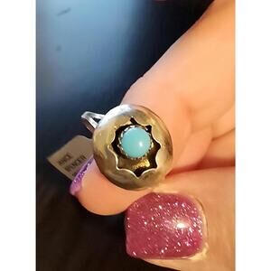 Vintage Turquoise Sterling Silver 925 Ring US 8 Janice Spencer & Navajo Made